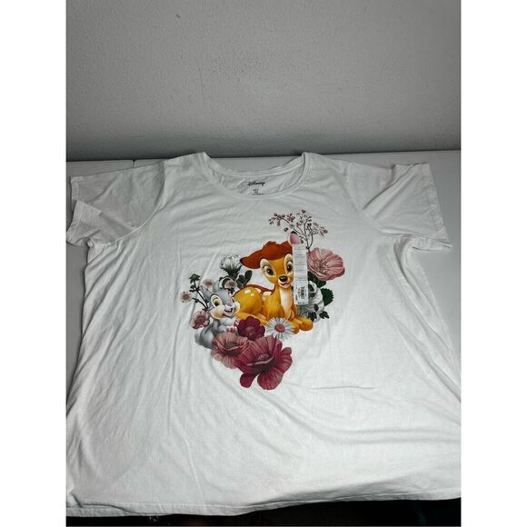NWOT Disney's Bambi Plus Size Floral Short Sleeve Graphic T-Shirt Size 4X - Picture 1 of 9